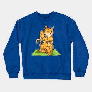 Cat Fitness Yoga Meditation Crewneck Sweatshirt